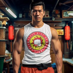 Mens Boxing Never Give Up Regular Fitted Vest Top 