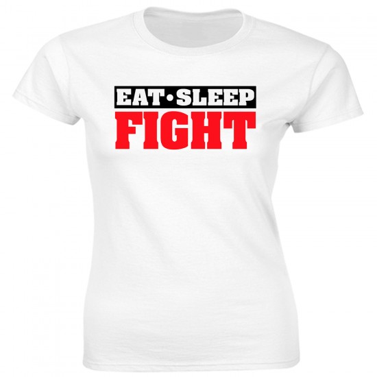 Eat Sleep Fight Fitted T-Shirt